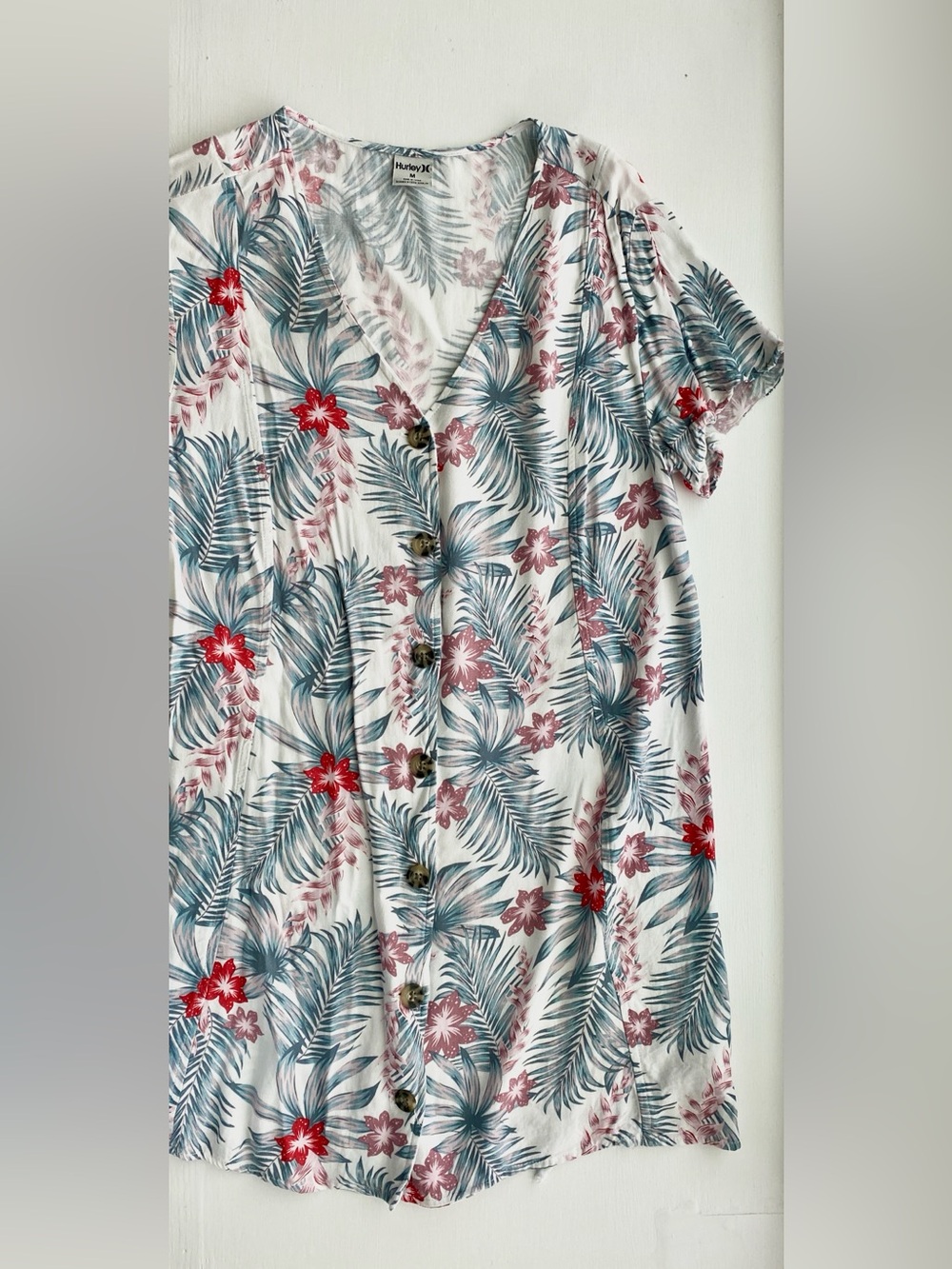 *LIKE NEW* Hurley 100% Rayon/Viscose Tropical Print Dress